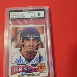 1975 Topps #60 Jack Youngblood HOF Autographed Authentic UCG 8 NM
