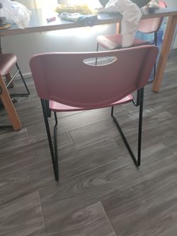 3 Maroon sleigh chairs