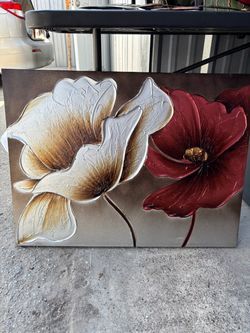Floral Textured Canvas Wall Art