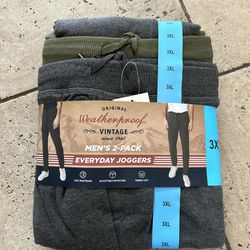 NWT Weatherproof vintage men’s jogger 2 pack size 3XL green/grey