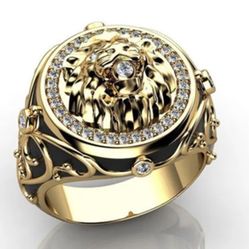 Gorgeous 14K GOLD PLATED MEN’s RINGS FOR SALE ... Various Styles ... Various Sizes...All New ... $65 Each.. SEE ALL PICS ...