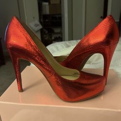 Jessica Simpson Metallic Red Heel