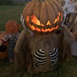 Pumpkin Skeleton Halloween Animatronic Prop