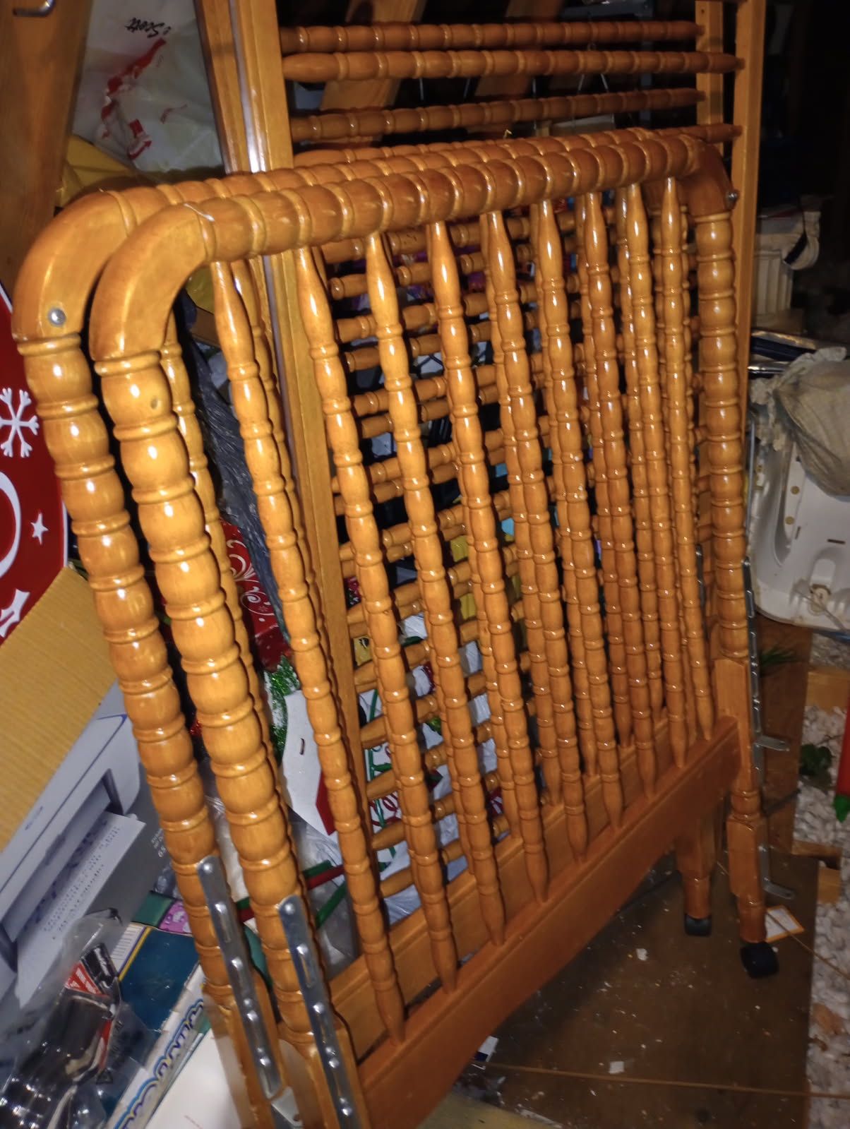 Vintage Wooden Baby Crib With Mattress Etc (pls Read Description Below)