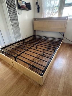 Queen Bed frame and dresser 100