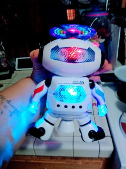 New light up walking spinning robot