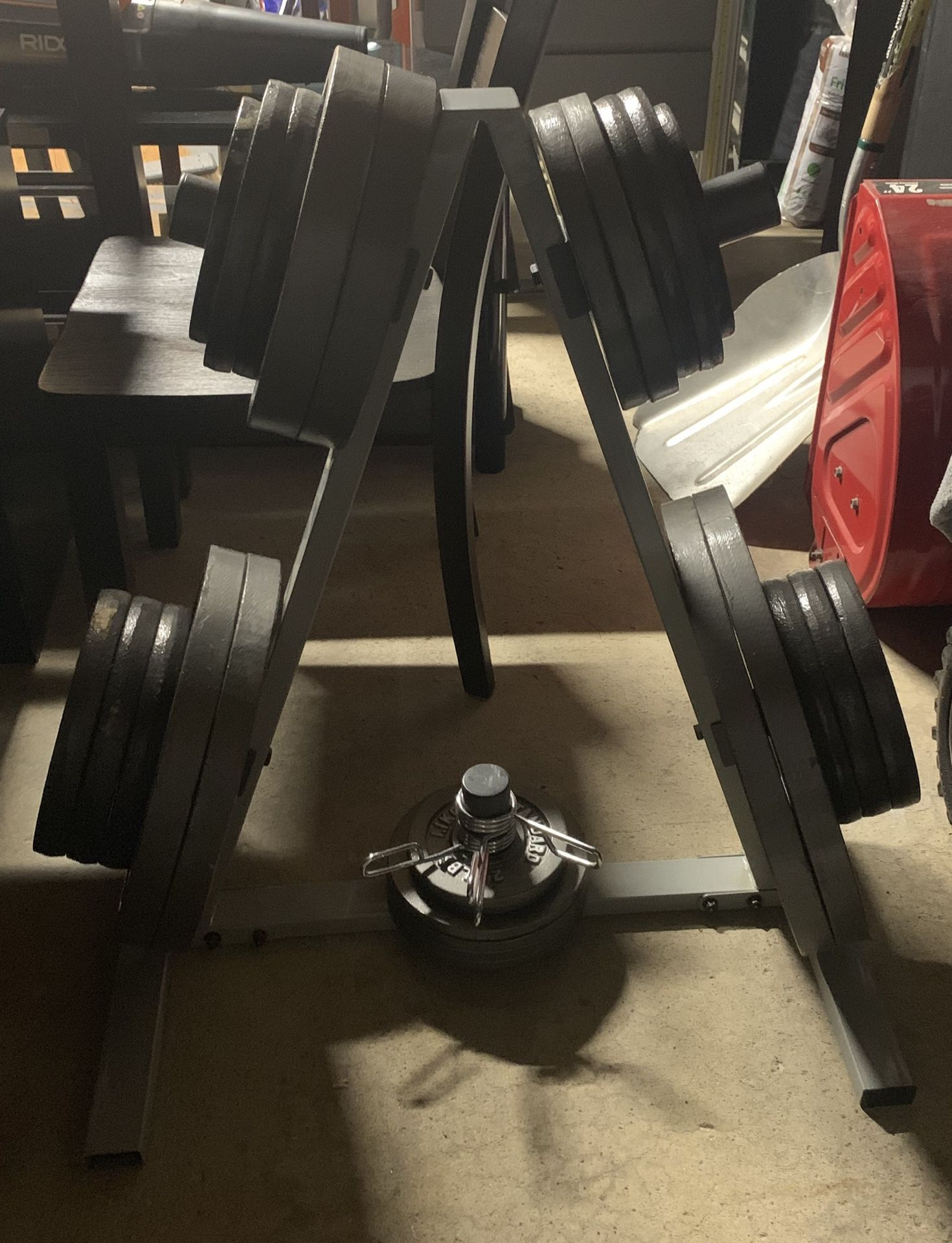 Olympic weight bench and weights