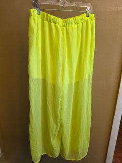 SHEIN Neon Lime Curve Maxi Style Pants Built In Under ShortsSize 2XL