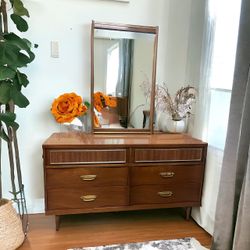 Midcentury Modern Bassett Dresser With Mirror