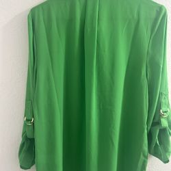 Michael Kors Women's Green Top Size Medium