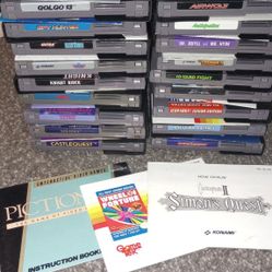 Original Nintendo Cartridges With Booklets