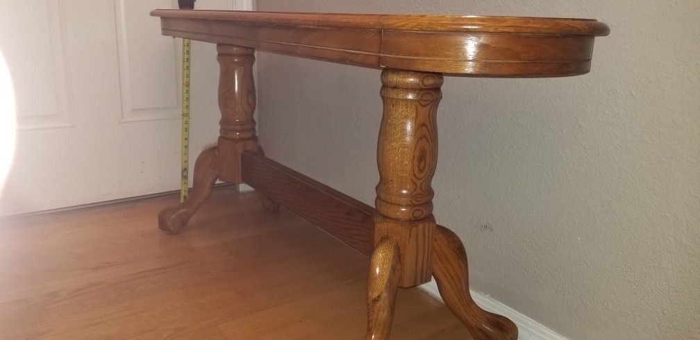 Oval Double Pedestal Clawfoot Sofa Table