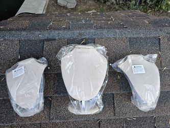 Set up 3 Burlap necklace displays.