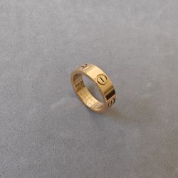 6mm Width Love Ring Stainless Steel 18k Yellow Gold Plated  No Tarnish 