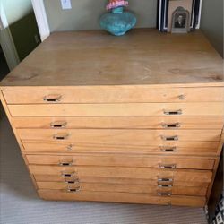 Solid wood Flat File Drawers