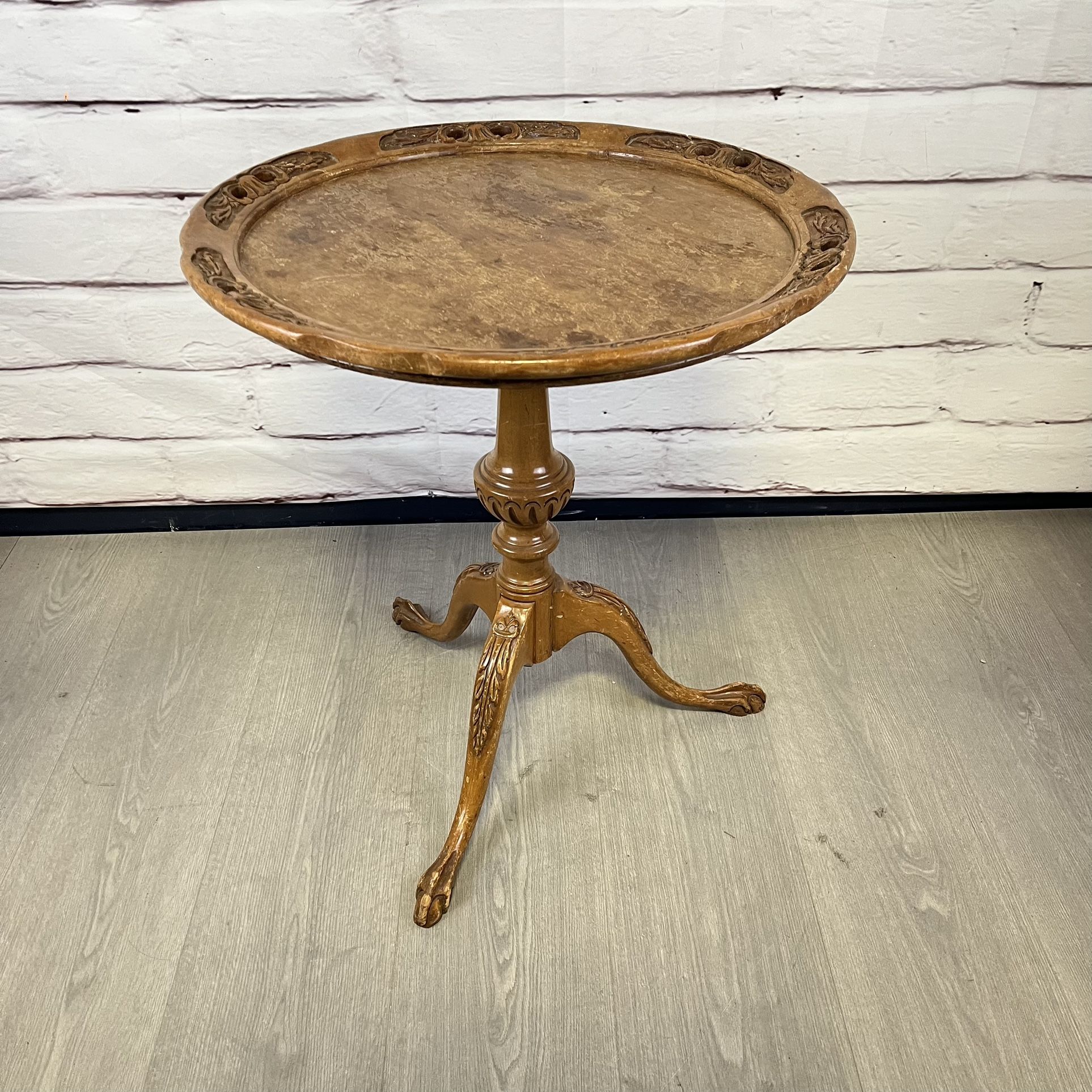 Vintage Round Animal Foot Side Table Entry Table