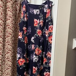 Jessica Howard Floral Dress Fit & Flare 24W
