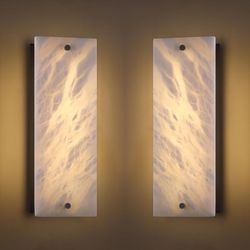 2-Pack Alabaster Marble Wall Sconces 