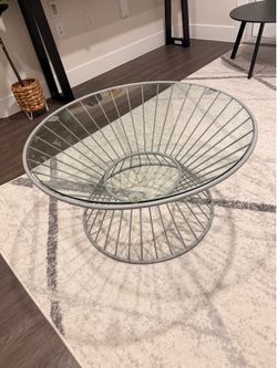 Gray glass coffee table