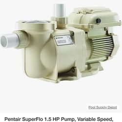 Pentair variable speed swimming pool and spa pump