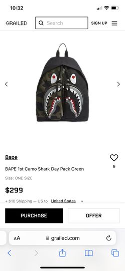 Bape 1st Camo Shark Day Backpack