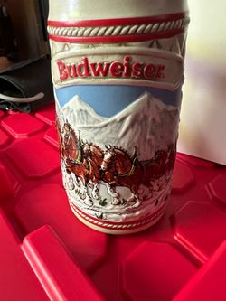 Budweiser Christmas Stein 1985