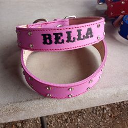 Dog Collar Pink With Name All Sizes  ,,#leather  #Rako  #collares   Collares Para Perros Todas Las Medidas 