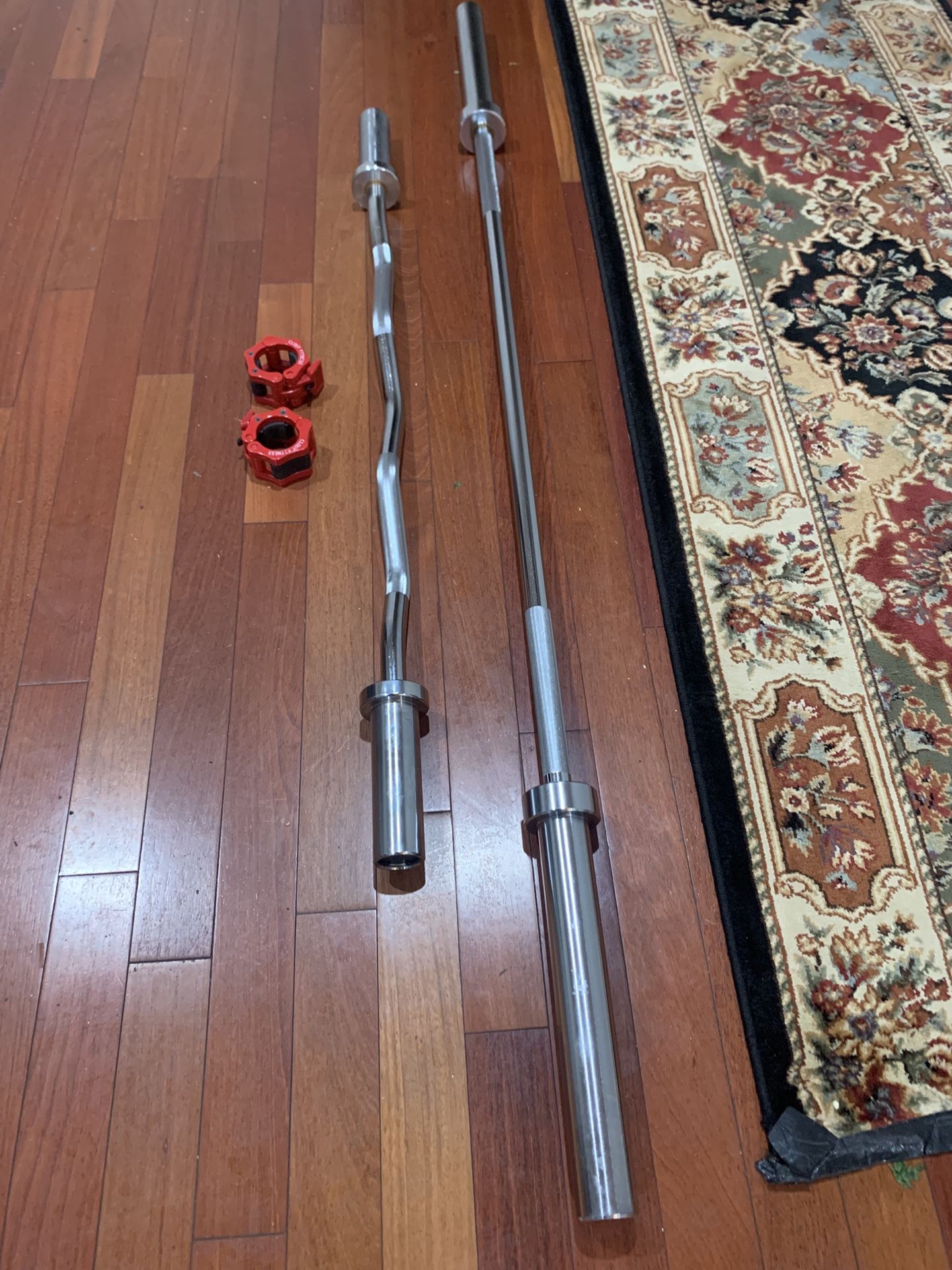 New Olympic 2 inch barbell 6 ft with new curl bar