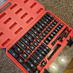 49 PCS 3/8" Drive Impact Socket Set  6-Point Standard SAE & Metric Sockets