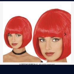 Short red bob wig