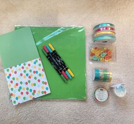 Stampin Up! Lot CHERRY ON TOP DSP Washi tape Ribbon Buttons Pens NEW