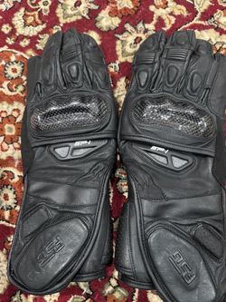 RST SP-1 Black Leather Motorcycle Gloves
