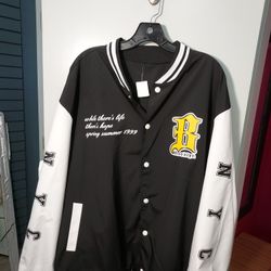 Black And White Letter Jacket Size XXL