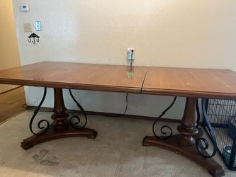 LARGE Wood Dining Table with leaf inserts