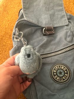 Vintage Kipling Light Blue Nylon Backpack