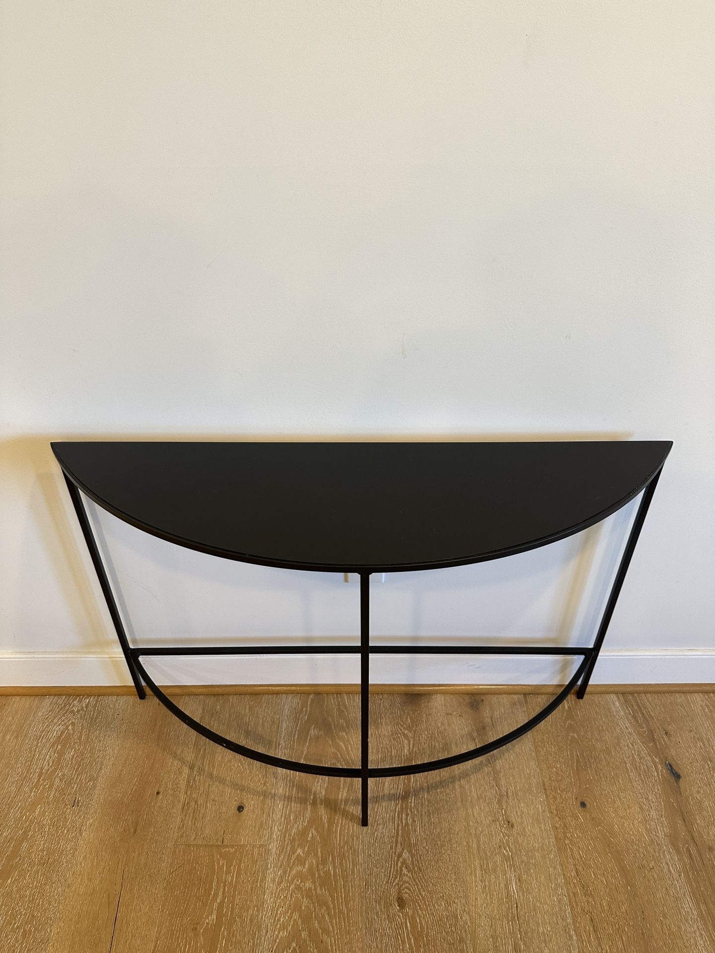 Room & Board Slim Half-Round Console Table in Natural Steel