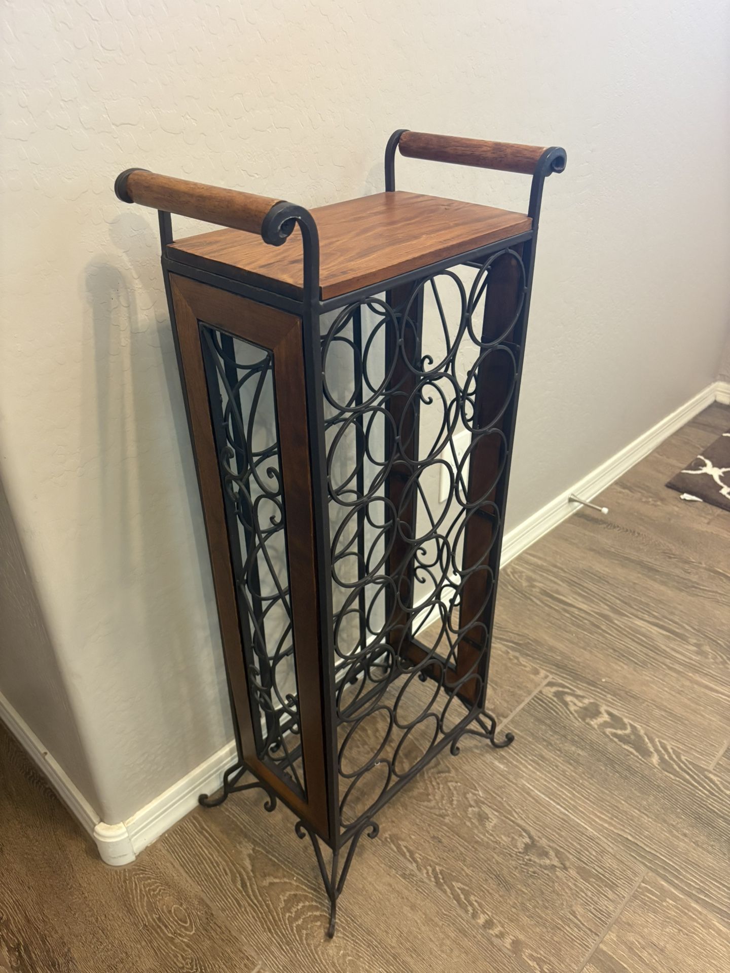 Wood And Metal Wine Rack