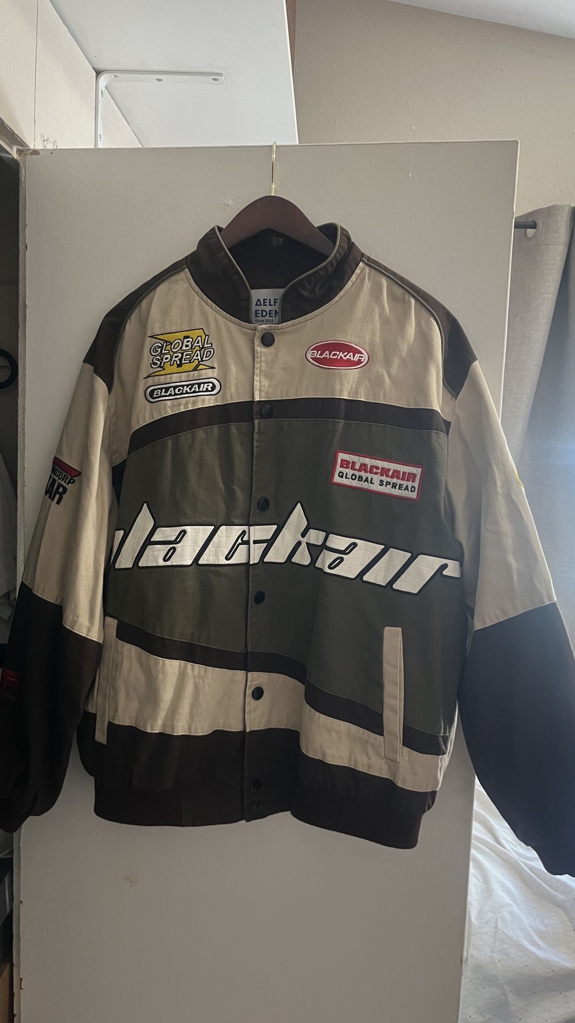 Aelfric Eden Men’s Motorcycle Jacket, Black air Moto Varsity Jacket