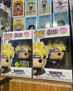 NEW Funko POP! Animation: Boruto #1035 GITD Entertainment Earth Exclusive BUNDLE 