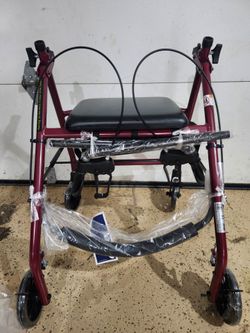 Drive Medical R726RD Rollator Walker 6 Inch Wheels Seat Brakes Red Open Box