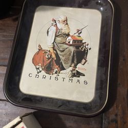 Beautiful Norman Rockwell Christmas table tray
