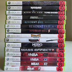 Xbox 360. NBA 2K. Resident Evil. Rockband