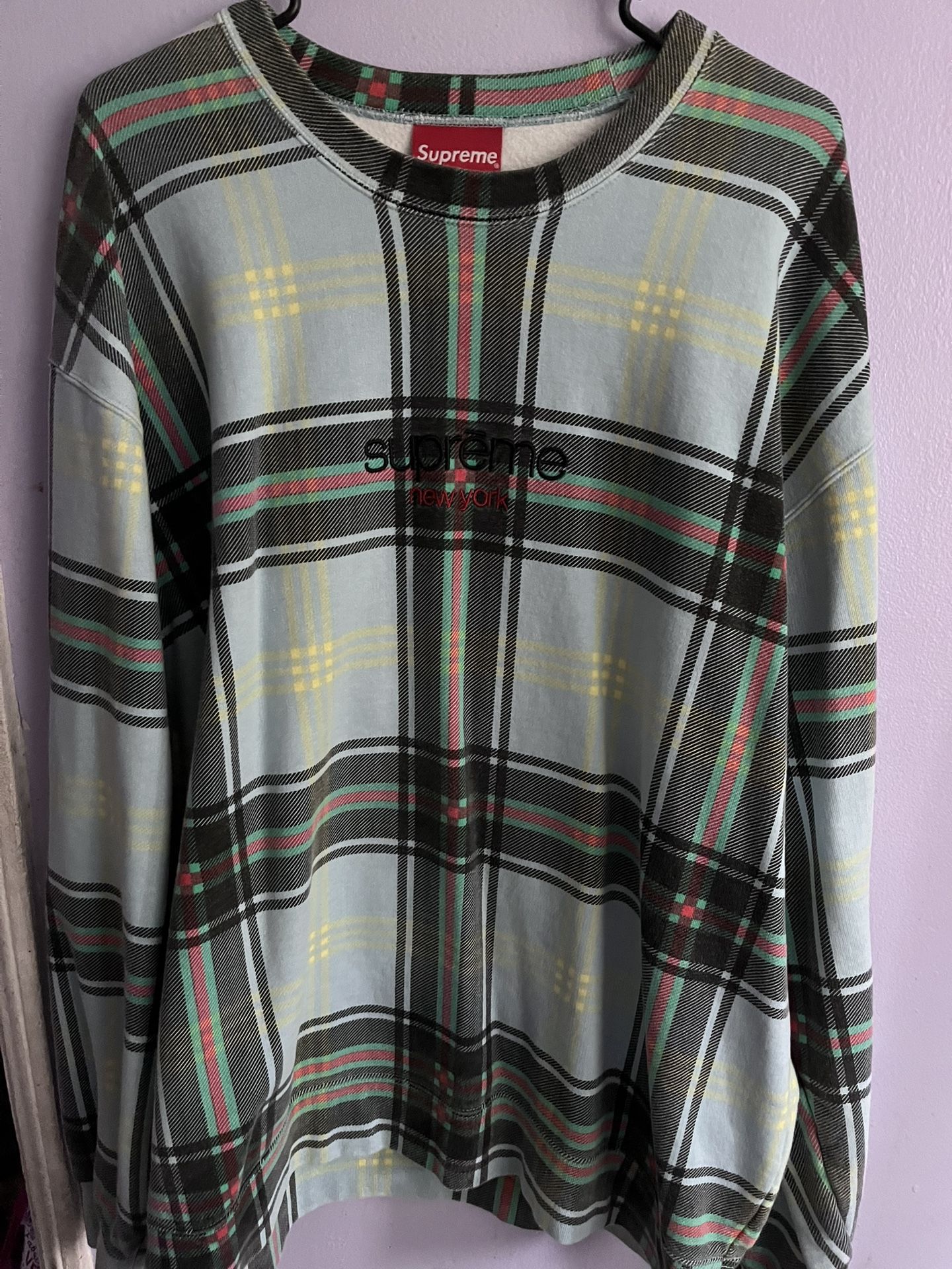 Supreme Plaid Crewneck XL
