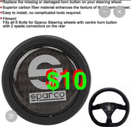 Sparco Steering wheels with centre horn button with 2 spade connectors on the rear