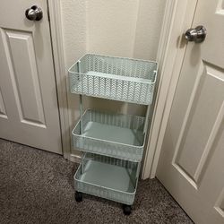 Pastel Tiered Rolling Storage Cart