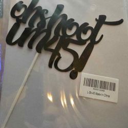 Cake Topper- BLACK GLITTER