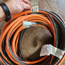 RIDGID
50 ft. 10/3 Heavy Duty Indoor/ Outdoor SJTW Extension Cord with Lighted End, Orange/Grey