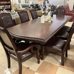 KIERA BROWN FORMAL DINING SET 7-Piece (Table+6 Side Chairs)