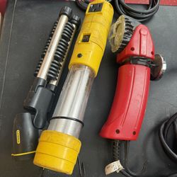 Assortment of construction tools and lights