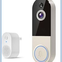 WiFi Video Doorbell Camera with Human Detection, Battery Powered, Night Vision, 2-Way Talk, 2.4G WiFi, Cloud Storage